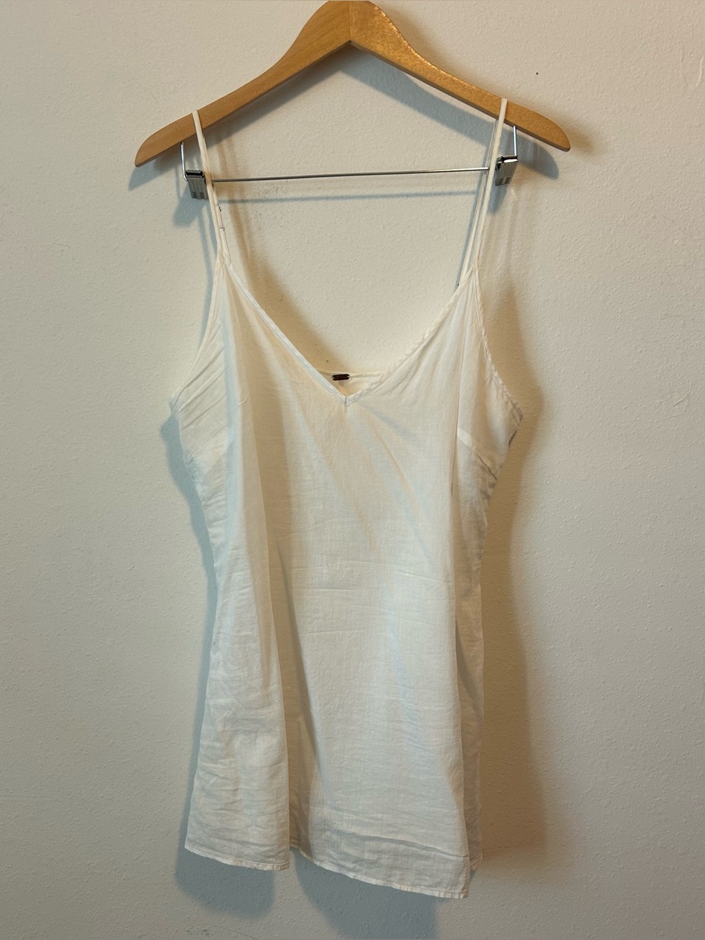 Free People Women’s Small White V-Neck Spaghetti Strap Camisole